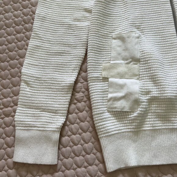 NWOT DIESEL Men's Sweater Zipped Cardigan Size M Cream Cotton Blend - Picture 6 of 13